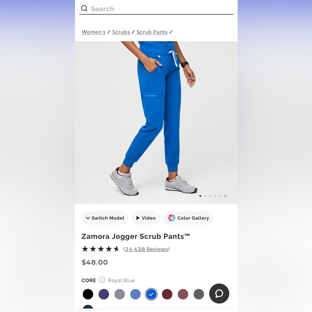 Figs Zamora Jogger Scrub Pants in Royal Blue XLP